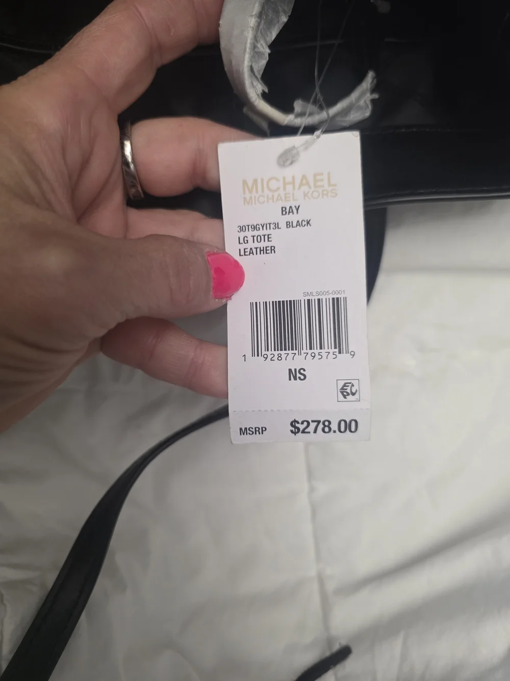 Michael Kors Black Pebbled Leather Tote Bag Laptop Work Bag NWT $280 Retail